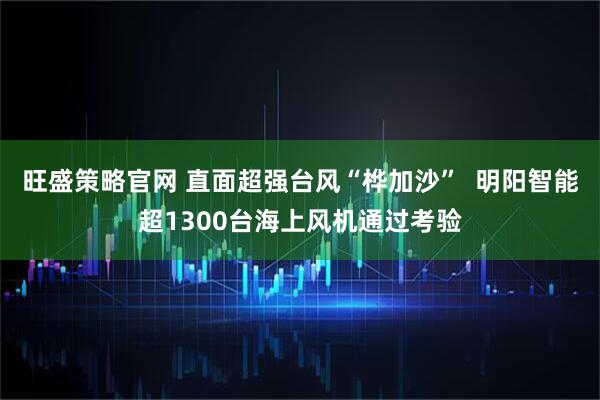 旺盛策略官网 直面超强台风“桦加沙”  明阳智能超1300台海上风机通过考验