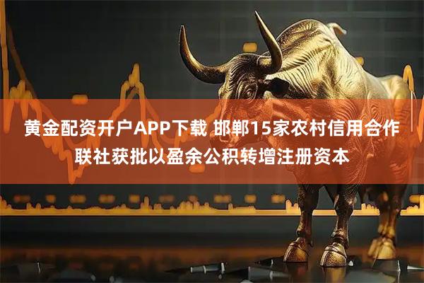 黄金配资开户APP下载 邯郸15家农村信用合作联社获批以盈余公积转增注册资本